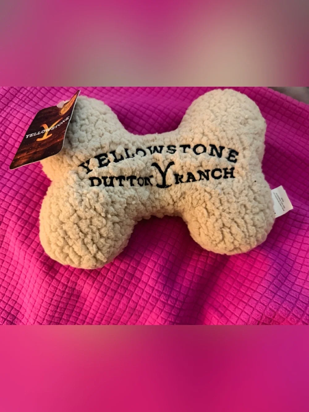 YellowStone Dog toy Cream Sherpa Bone look